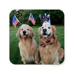 Happy Flag Day Golden Retriever dogs